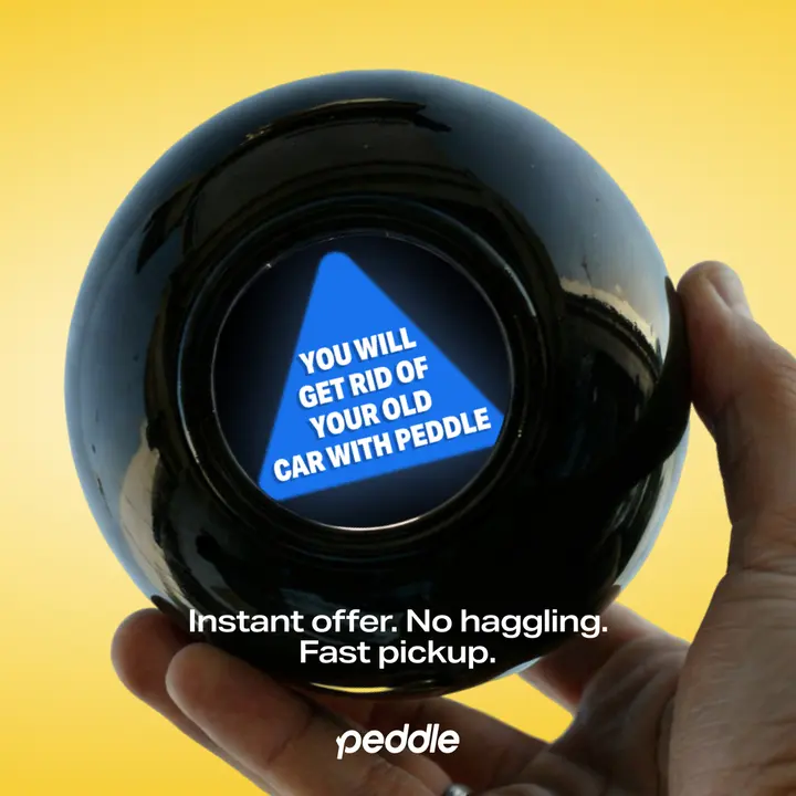 Peddle magic 8 ball ad: you will get rid of your old car with Peddle