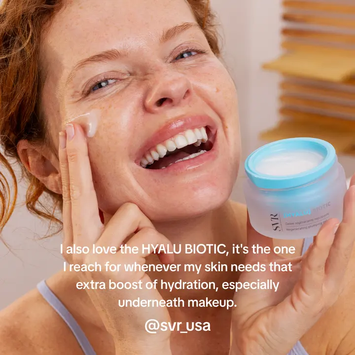 SVR creator applying Hyalu Biotic cream